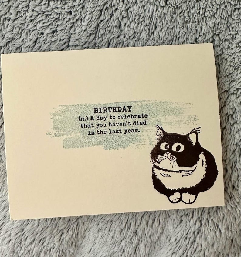 Funny Grumpy Cat Birthday Card, Sarcastic Feline Bday Card - Etsy