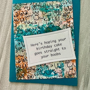 Funny Birthday Boob Cake Card Snark for all the women in your life