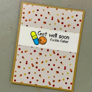 Funny Get Well Card: Sweary Snark for Coworker, Family, or Friend image 3