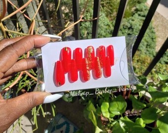 Nails Press Ons | Matte Glossy | Hand Painted Press On Nails | Fake Nails | Stiletto Oval Almond Square Coffin Ballerina | Long Medium Short
