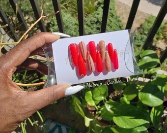 Press Ons | Matte Glossy | Hand Painted Press On Nails | Fake Nails | Stiletto Oval Almond Square Coffin Ballerina | Long Medium Short