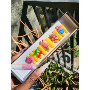 Long Press On Nails | 3D Nails | Fun Nails | Designer Press On Nails | Luxury Nails | Glue On Nails | Press On Nails | Reusable Press Ons