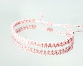 Evil eye bracelet, pink string good luck bracelet, evil eye protection wristband, pink string braided bracelet adjustable for man and woman