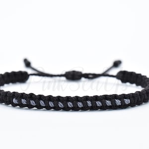 Thin gray Line braided bracelet - corrections wristband -new -handmade -for man & woman