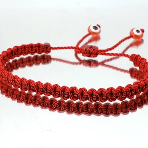 Evil eye bracelet, Red string good luck bracelet, evil eye protection wristband, red string braided bracelet adjustable for man and woman