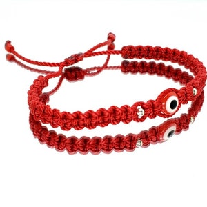 Evil eye bracelet, Red string good luck bracelet, evil eye protection wristband, unisex red string  adjustable bracelet for man/woman