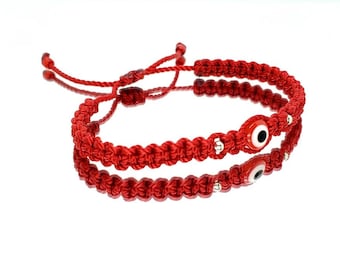 Evil eye bracelet, Red string good luck bracelet, evil eye protection wristband, unisex red string  adjustable bracelet for man/woman