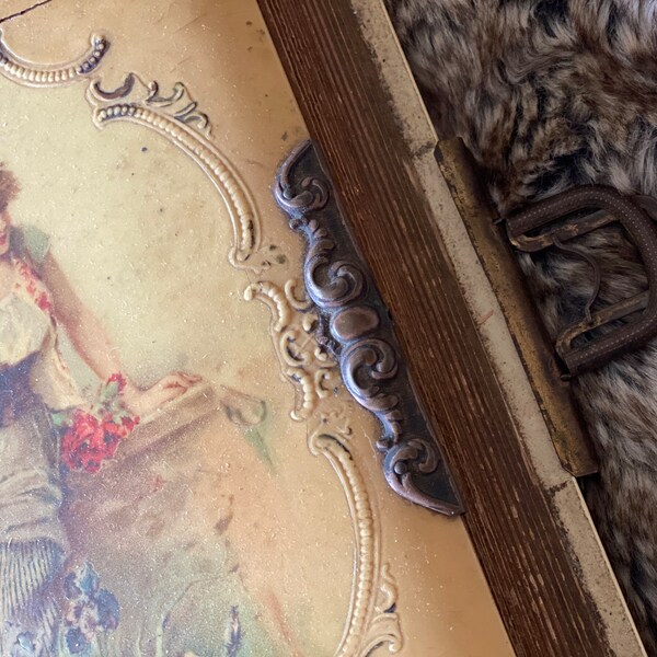 Victorian Photo Album Celluloid Cover/1800s Picture Album/No Photos/Heavy Metal Clasp/Restoration Project/Salvaged Victorian Album Pages