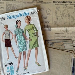 1960s Simplicity Pattern 7164/Size 10/Vintage Sewing Pattern/Easy Cut-Easy Sew/Vintage Dress Pattern/Mid Century Dresses/1960s Dress/Jiffy