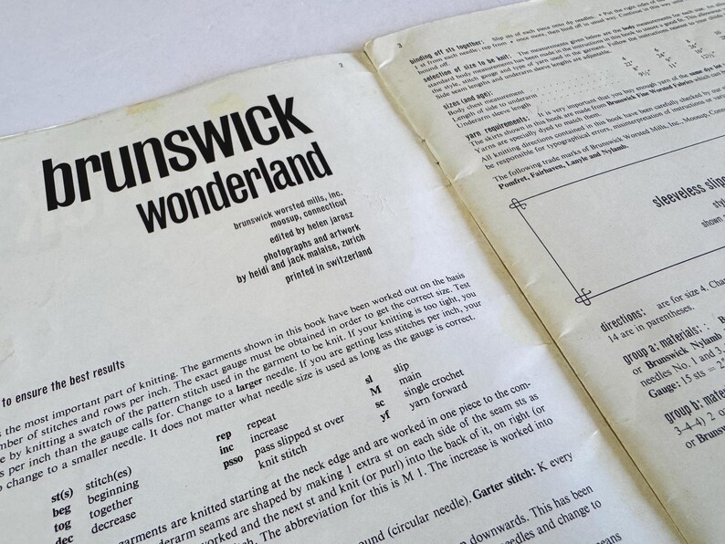1960s Brunswick Knitting Pattern Books: Sweaters, Hats, Kids & Adults ...