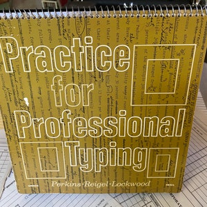 RARE Practice for Professional Typing/©1968/Vintage Tabletop Typing Book/Typing Instruction/Mid Century Typing Book/Secretary/Old School