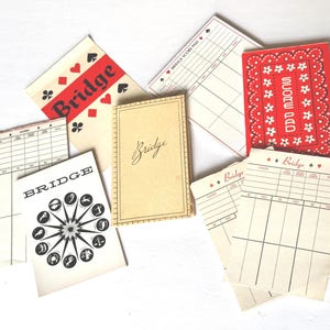 Vintage Bridge Score Pads & Cover Bundle/Bridge Score Pad and Vinyl Cover/5 Other Vintage Bridge Score Pads/187 Pages/Vintage Games