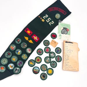 Vintage 1960s Girl Scout Memorabilia Collection - Sash, Badges, & NOS Stash