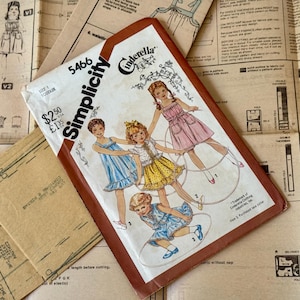 UNCUT Simplicity Pattern 5466 Toddler Size 1/@1982/Cinderella Brand/Complete/Factory Folded/Very Good Condition/Pullover Sundress/Jacket