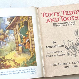 Libro infantil antiguo y raro: Tufty, Teddy y Toots - Alrededor de la década de 1910
