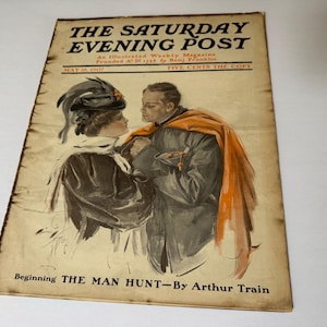 Antique The Saturday Evening Post Illustrated Weekly Magazine May 18 1907/Antique Advertisements, Images/Partial Missing 3 Pages, Back Cover
