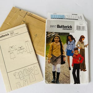 UNCUT Butterick 3957 Pattern/©2003/Girls Size 7, 8, 10/Girls&#39; Tops, Skirt, Pants Pattern/Complete/Factory Folded/Vintage Sewing Pattern
