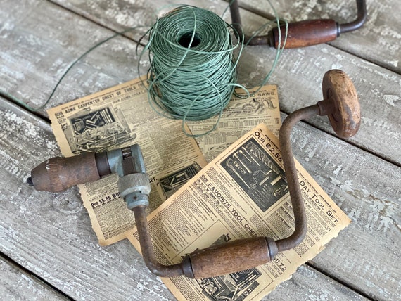 Antique Hand Drill antique Hand Crank Drill antique Tools woodworking Etsy