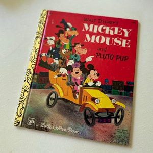 1970s Walt Disney&#39;s Mickey Mouse and Pluto Pup, A Little Golden Book/©1953/Seventeenth Printing, 1976