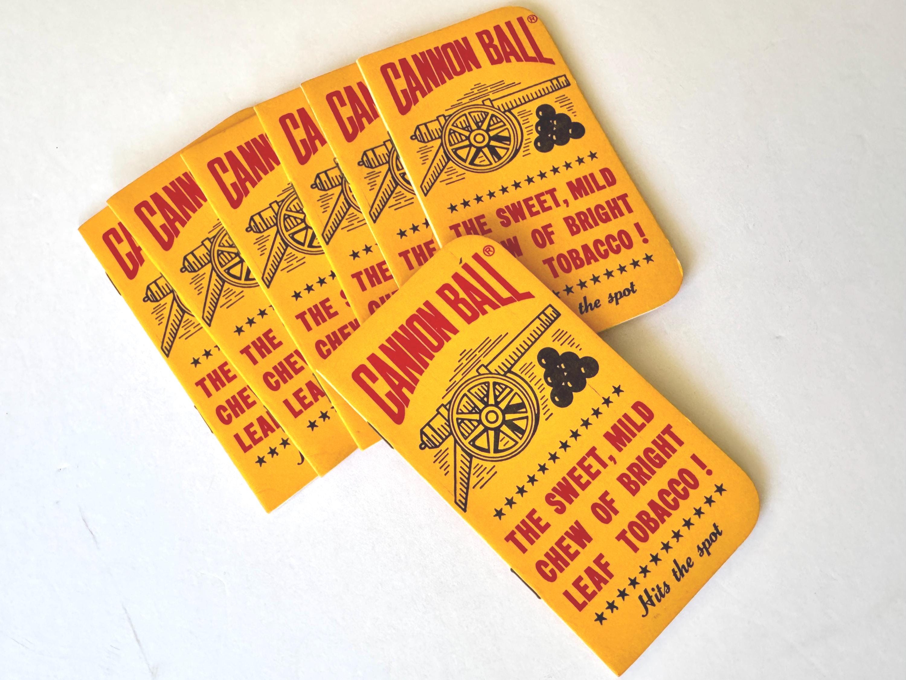 cannon ball tobacco Vintage Advertising Notepads/notebooks: Mid Century Tobacciana Ephemera CANNON BALL CHEWING TOBACCO WOODEN