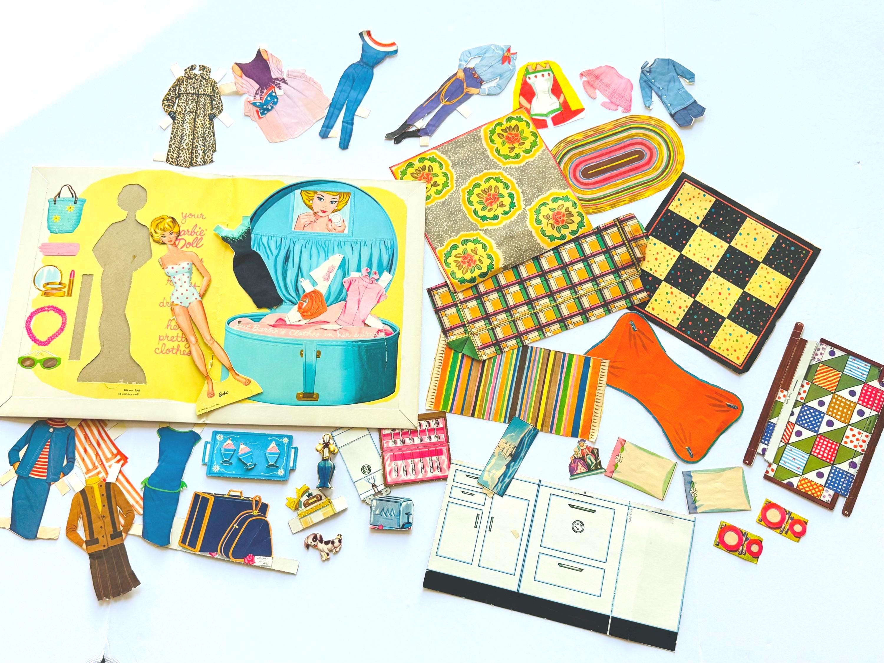 Vintage Bundle of 50+ Barbie Paper Doll & Other Pretend Play Ephemera ...