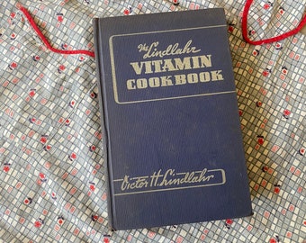 Il libro di ricette sulle vitamine Lindlehr degli anni '40/©1941/Libro di ricette vintage con effimeri/Libro di ricette per un'alimentazione sana sulla nutrizione vintage