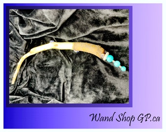 Natural Oak Wand, Hand Craved Oak  Magic Wand With Gemstones, Alter Magic Crystal Wand, Wicca Accessories, Witchy Wand, Wizard Wand