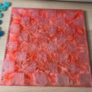 Coral chessboard, abstract chess, checkers game board