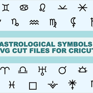 Astrologia Icone Astrologia Glifi Tagliati File Zodiaco Icone Tagliate File Cricut Pianeta Simboli Pianeta Glifi Asteroidi Aspetti principali Aspetti minori