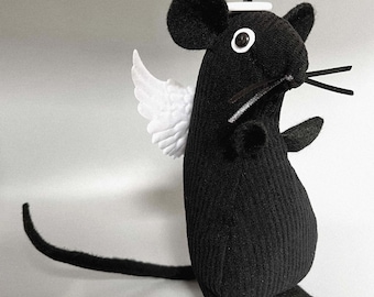 Ratalie de engel Rat pluche tasbedel