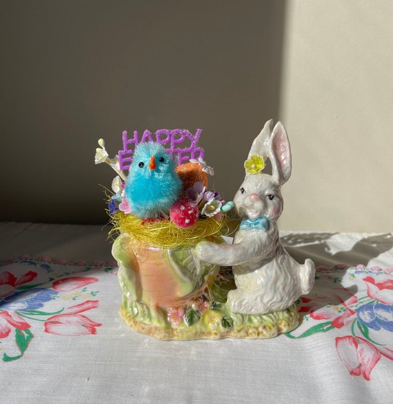 Burton & Burton Chenille Rabbit Stuffed Animal Plush Toy Easter  22 Tall