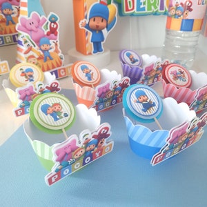 Pocoyo Cupcake Wrappers, Pocoyo Party Decorations, Pocoyo Birthday Party