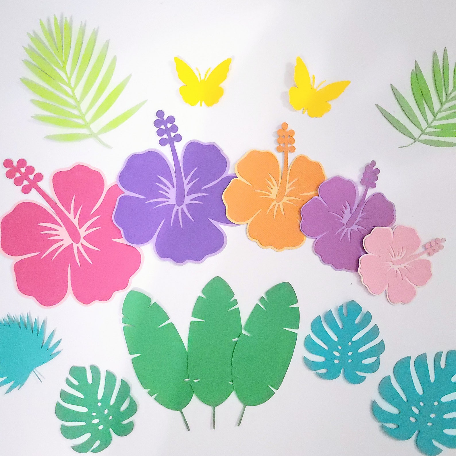Personalized Tropical Cake Topper Set: Handmade Party Decor - Etsy