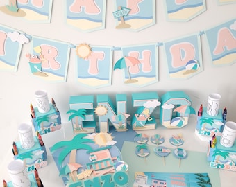 Handmade Beach Birthday Party Decoration: Tropical Theme Package