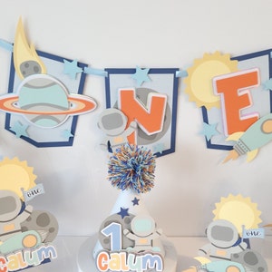 Space One High Chair Banner: First Trip Around the Sun Birthday