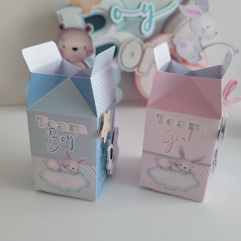 Gender Reveal Favor Box Gender Reveal Party Decorations Baby Etsy