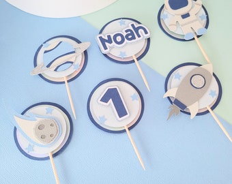 Space Cupcake Toppers: First Trip Around the Sun, Rocket Birthday