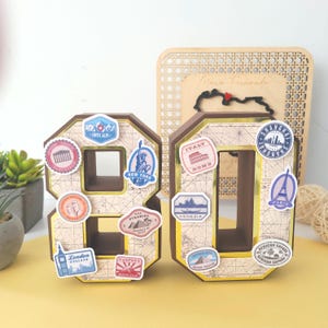 Décorations de fête de voyage, Décoration d&#39;anniversaire de voyage, Thème de voyage de vacances, Lettres 3D de voyage, Numéro 3D de voyage