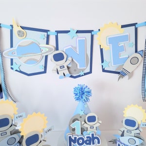 Space One High Chair Banner: First Birthday Decorations