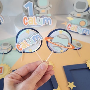 Space Cupcake Toppers: First Trip Around the Sun Birthday Party