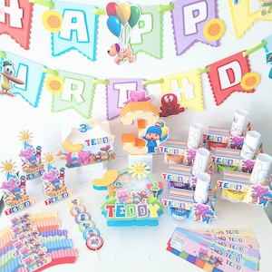 Pocoyo Party Decoration, Pocoyo Birthday Party, Pocoyo Party Package, Personalized Pocoyo Theme Party Kit