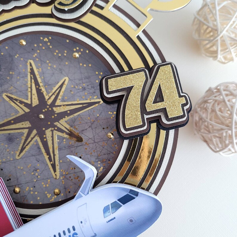 Personalized Travel Cake Topper: Airplane, Compass Birthday Party Decor ...