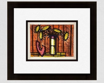 1967年 ベルナール・ビュッフェ カラーリトグラフ「ひまわりとメロン