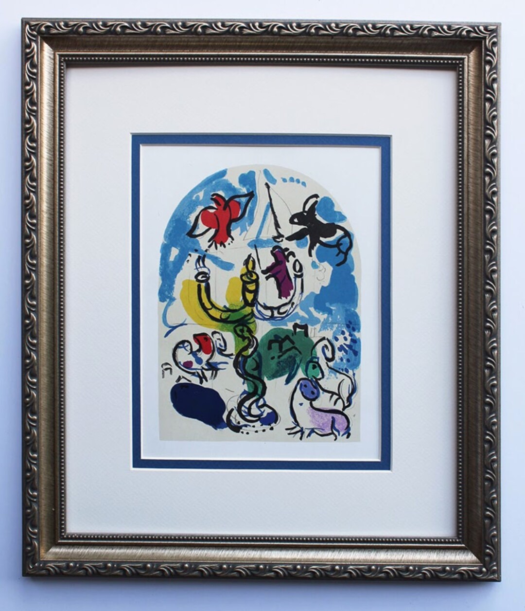 絵画 Chagall MARC CHAGALL 1962 LITHOGRAPH Marc Chagall Original 1962 Window Lithograph 'dan' Framed