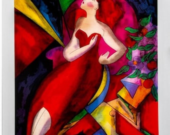 Original Rare Hand Signed Linda Le Kinff Seriolithograph ‘Romane’