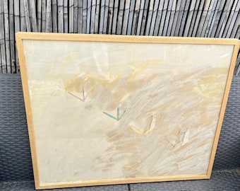 Original Rare Vintage Pinchas Cohen Gan Oil and Collage on Cardboard ‘New York’
