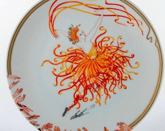 Original Vintage Erte Hibel Studio Collector Plate, ‘Applause’