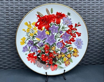 Original Vintage Franklin Porcelain Collector Plate ‘July Flower of the year’