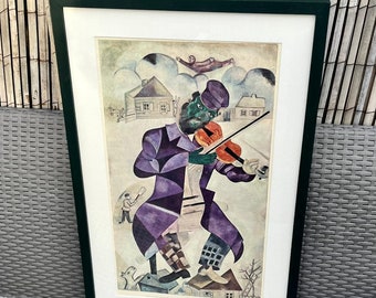 Original Vintage Rare Marc Chagall Poster with Chagall Stamped Envelope