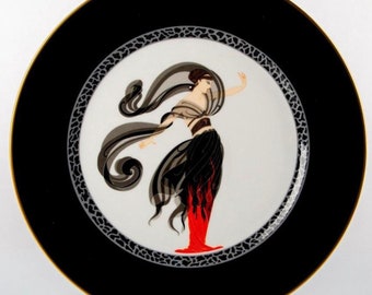 Original Vintage Erte Mikasa China Collector Plate ‘Flames D’Amour’